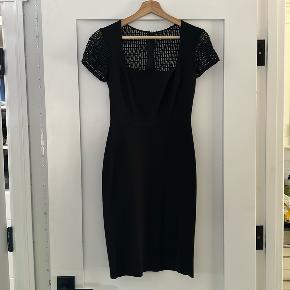 BR + Roland Mouret colab form fitting detailed dress